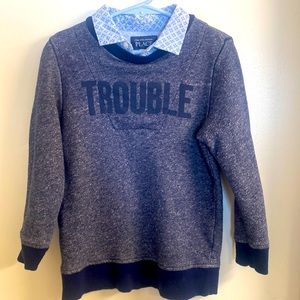 The Childrens Place 5T Blue Sweater “Trouble”